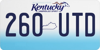 KY license plate 260UTD
