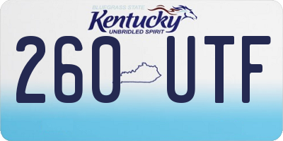 KY license plate 260UTF