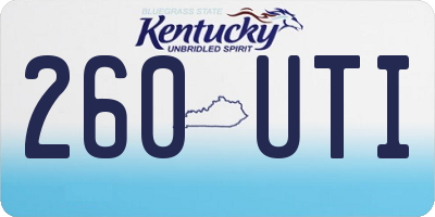 KY license plate 260UTI