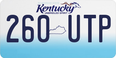KY license plate 260UTP