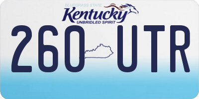 KY license plate 260UTR