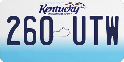 KY license plate 260UTW