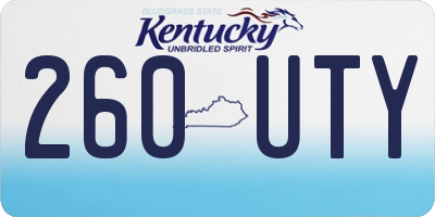 KY license plate 260UTY