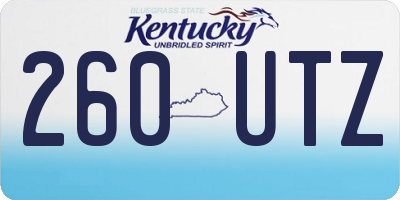 KY license plate 260UTZ