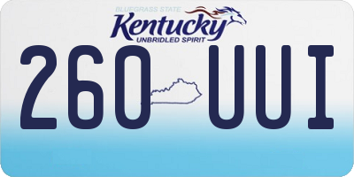 KY license plate 260UUI
