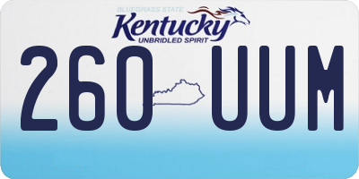 KY license plate 260UUM