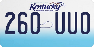 KY license plate 260UUO