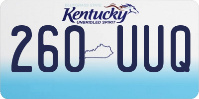 KY license plate 260UUQ