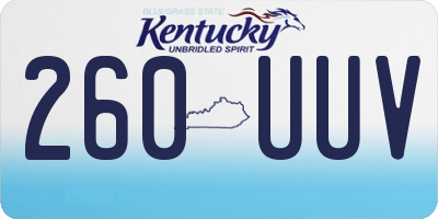 KY license plate 260UUV