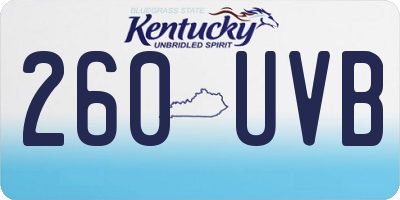 KY license plate 260UVB