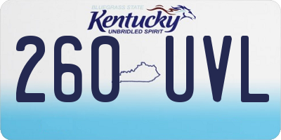 KY license plate 260UVL