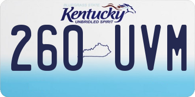 KY license plate 260UVM