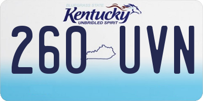 KY license plate 260UVN