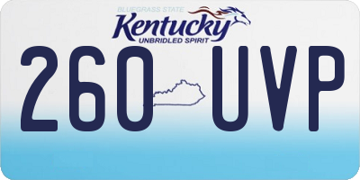 KY license plate 260UVP