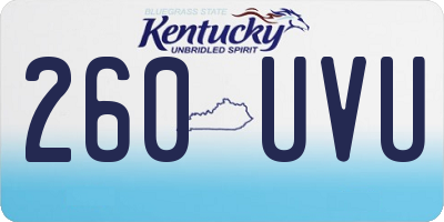 KY license plate 260UVU