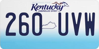 KY license plate 260UVW