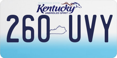 KY license plate 260UVY