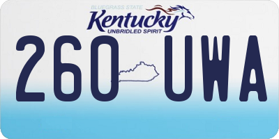 KY license plate 260UWA
