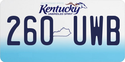 KY license plate 260UWB