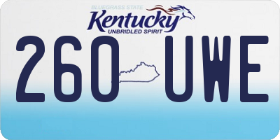 KY license plate 260UWE
