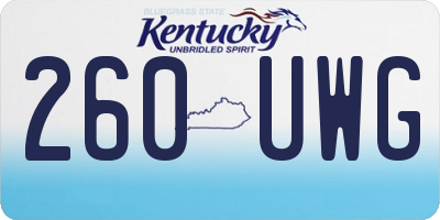 KY license plate 260UWG