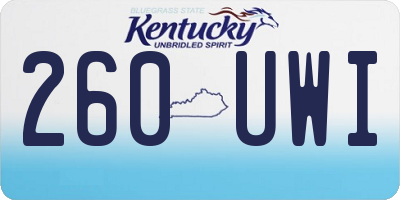 KY license plate 260UWI