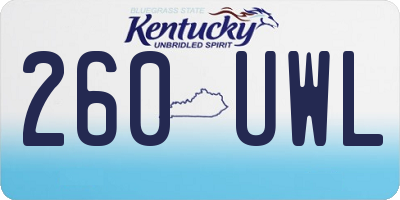 KY license plate 260UWL