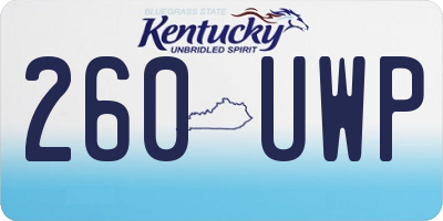 KY license plate 260UWP