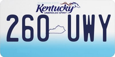KY license plate 260UWY