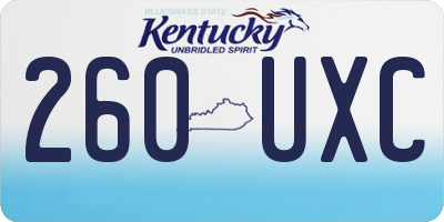 KY license plate 260UXC