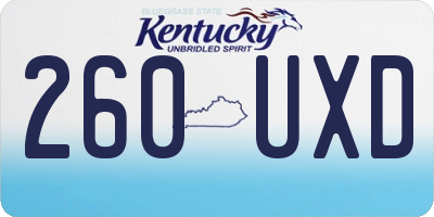KY license plate 260UXD