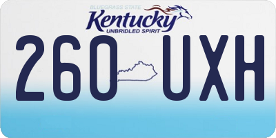 KY license plate 260UXH