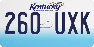 KY license plate 260UXK