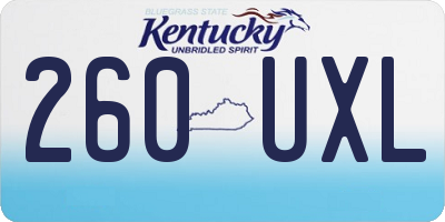 KY license plate 260UXL