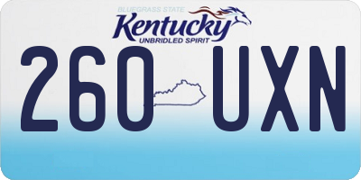 KY license plate 260UXN