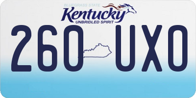 KY license plate 260UXO