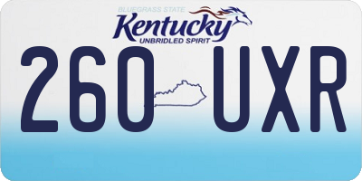KY license plate 260UXR