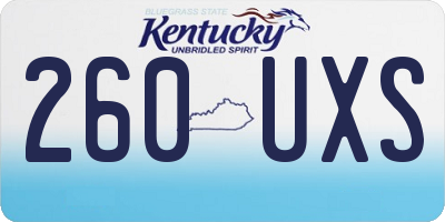 KY license plate 260UXS