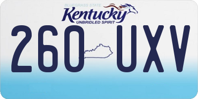 KY license plate 260UXV