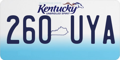 KY license plate 260UYA