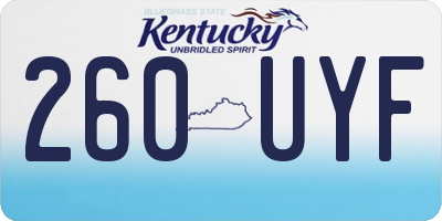 KY license plate 260UYF