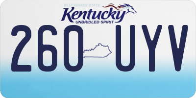 KY license plate 260UYV