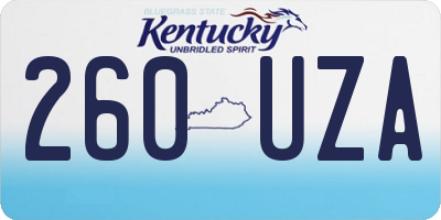 KY license plate 260UZA
