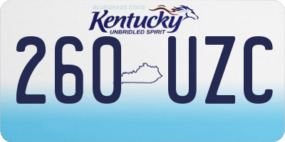 KY license plate 260UZC