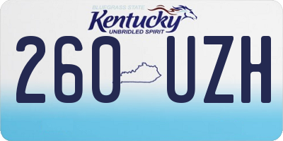 KY license plate 260UZH