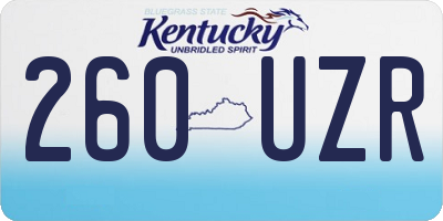 KY license plate 260UZR