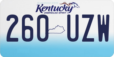 KY license plate 260UZW