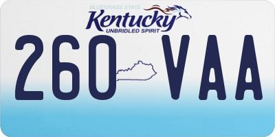 KY license plate 260VAA