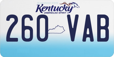 KY license plate 260VAB