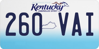 KY license plate 260VAI